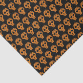 Halloween Oranje Skull Pattern Black Tissuepapier (Detail)