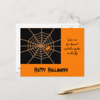 Halloween Oranje spin en web aangepaste tekst