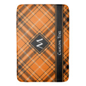 Halloween Oranje Tartan Badmat (Voorkant Verticaal)