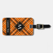 Halloween Oranje Tartan Bagagelabel (Voorkant horizontaal)