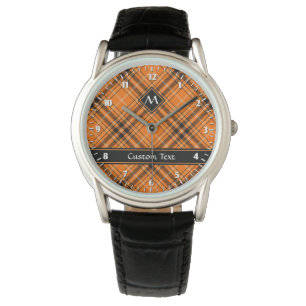 Halloween Oranje Tartan Horloge