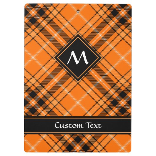 Halloween Oranje Tartan Klembord (Achterkant)
