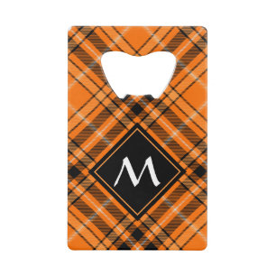 Halloween Oranje Tartan Kredietkaart Flessenopener