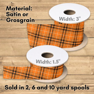 Halloween Oranje Tartan Lint