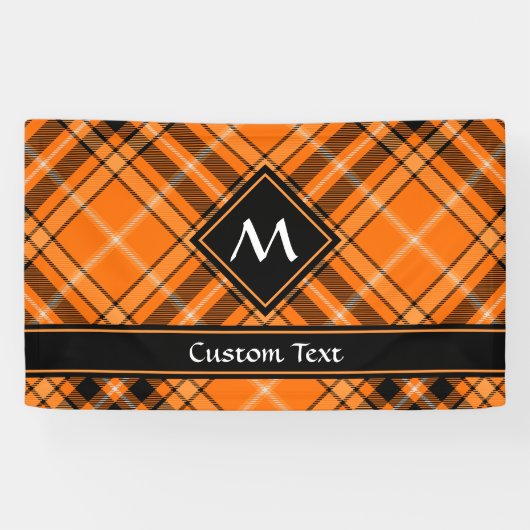Halloween Oranje Tartan Spandoek (Horizontaal)