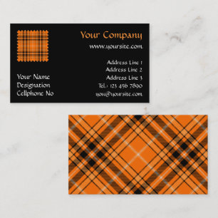 Halloween Oranje Tartan Visitekaartje