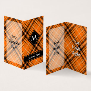 Halloween Oranje Tartan Visitekaartjes