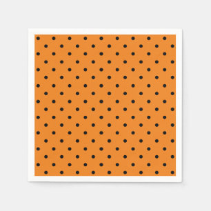 Halloween oranje & zwarte polka stippen leuke papi servet