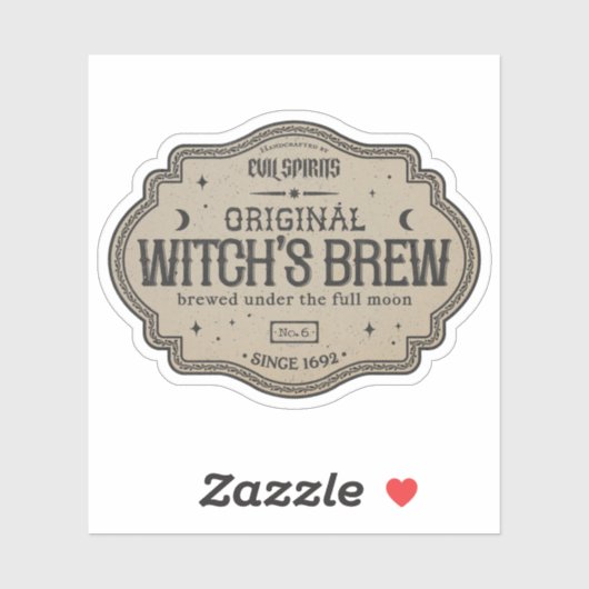 Halloween Original Witch's Brew Magic Potion Sticker (Vel)