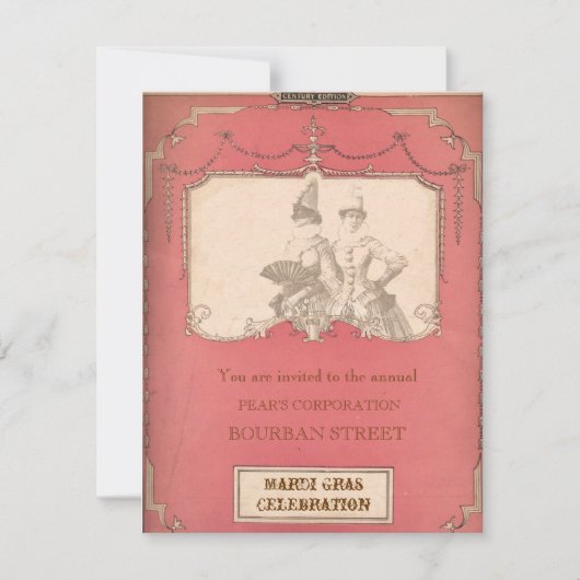 Halloween ou Mardi Gras MASQUERADE INVITATIONS (Devant)