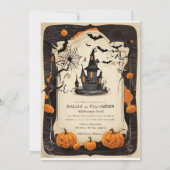 Halloween Oud-Modern Invitation Kaart (Achterkant)