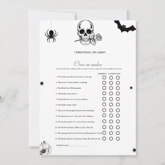 Halloween Over of onder vrijgezellenfeest spel Kaa Aankondiging (Voorkant)