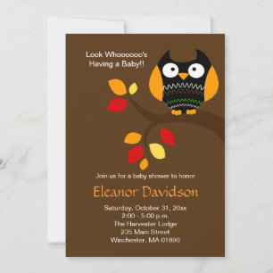 Halloween Owl 5x7 Baby shower Uitnodiging 2-zijdig