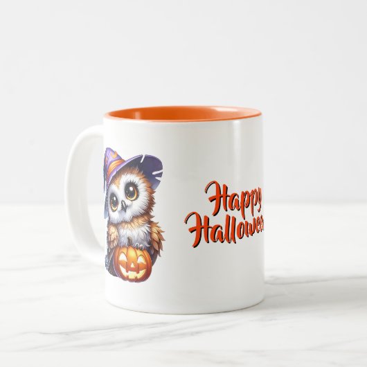 Halloween Owl Coffee Mok (Voorkant links)