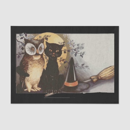 halloween owl en kattenpapier tissuepapier (Voorkant)