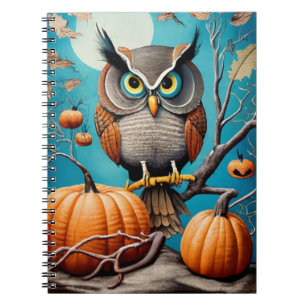 Halloween Owl et Carnet Citrouille Elégance