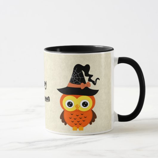 Halloween Owl met heks Pet Mok (Rechts)