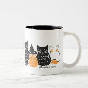 Halloween Owls Tweekleurige Koffiemok