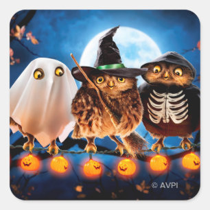 Halloween Owls Vierkante Sticker
