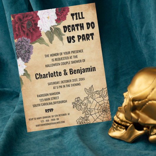 Halloween Paar Douche Bruiloft Kaart