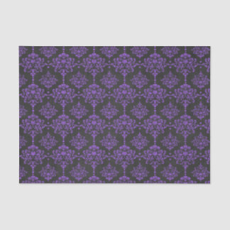 Halloween Paars Damask Chalkboard Patroon Tissuepapier