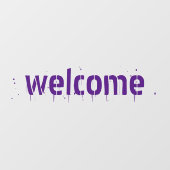 Halloween paarse, bloederige, aangepaste tekst raamsticker (Vel)