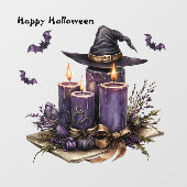Halloween Paarse Candles Bats Spooky Scary Raamsticker (Vel)
