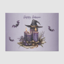 Halloween Paarse Candles Bats Spooky Scary Tissuepapier
