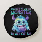 Halloween Paarse Monster Rond Kussen (Achterkant)