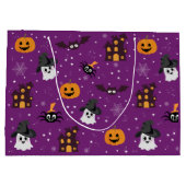 Halloween paarse patroon groot cadeauzakje (Achterkant)