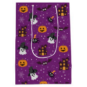 Halloween paarse patroon medium cadeauzakje (Achterkant)