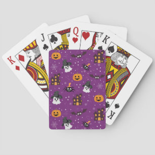 Halloween paarse patroon pokerkaarten