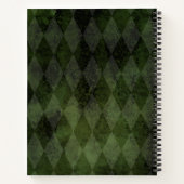 Halloween Paarse pomkin Green Grunge Notitieboek (Achterkant)