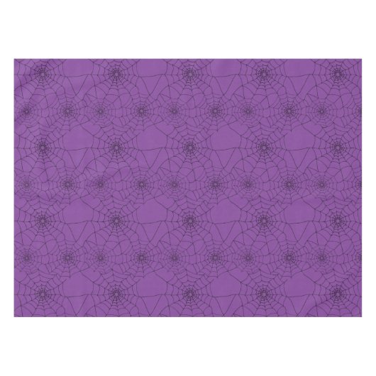 Halloween Paarse spinnen Webs spinnenwebben Tafelkleed (Voorkant (Horizontaal))
