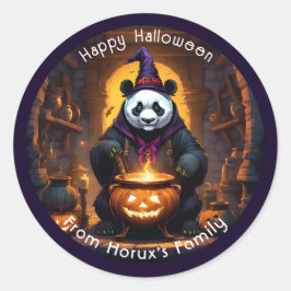Halloween Panda Magic Ronde Sticker