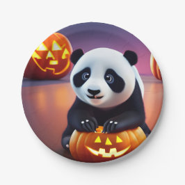 halloween panda papieren bordje