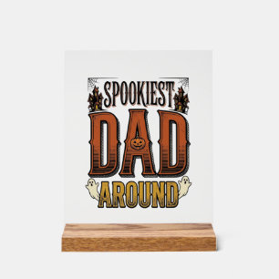 Halloween papa shirt griezelige vader vintage grav acryl bord