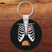 Halloween Papa Skelet Taco Belly Fun Zwangerschap Sleutelhanger (Voorkant)