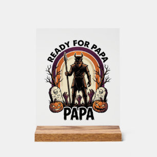 Halloween Papa T-shirt Vintage Kerkhof Zonsonderga Acryl Bord