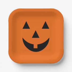 Halloween Paper-Borden-pompoengezicht Papieren Bordje
