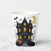 Halloween Paper Cup met Haunted House Design Papieren Bekers (Achterkant)
