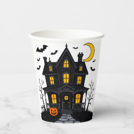 Halloween Paper Cup met Haunted House Design Papieren Bekers