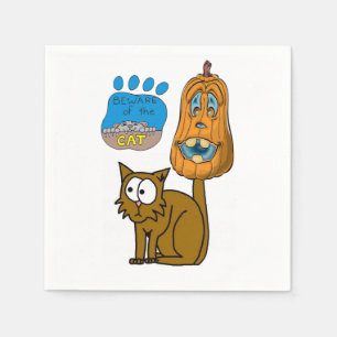 Halloween Paper Napkins, Cat Servet