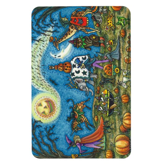 HALLOWEEN PARADE Witch Giraffe Beer Zebra Skellies Magneet (Verticaal)