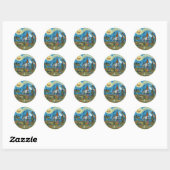 HALLOWEEN PARADE Witch Giraffe Beer Zebra Skellies Ronde Sticker (Vel)