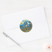 HALLOWEEN PARADE Witch Giraffe Beer Zebra Skellies Ronde Sticker (Envelop)