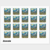 HALLOWEEN PARADE Witch Giraffe Beer Zebra Skellies Vierkante Sticker (Vel)