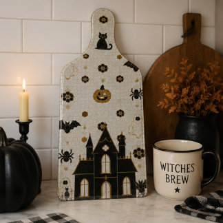 Halloween Parisian Bistro Mozaïektegel Behekste Hu Snijplank
