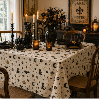 Halloween Parisian Bistro Mozaïektegel Gotisch Zwa Tafelkleed