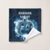 Halloween Parti mal bleu Citrouille Horreur (Gant de toilette)